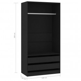 Acquista Armadio Nero 100x50x200 cm in Truciolato con riferimento GHV-800604 della ditta GARDENHOME
