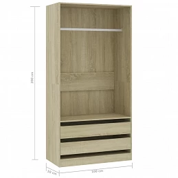 Acquista Armadio Rovere Sonoma 100x50x200 cm in Truciolato con riferimento GHV-800606 della ditta GARDENHOME