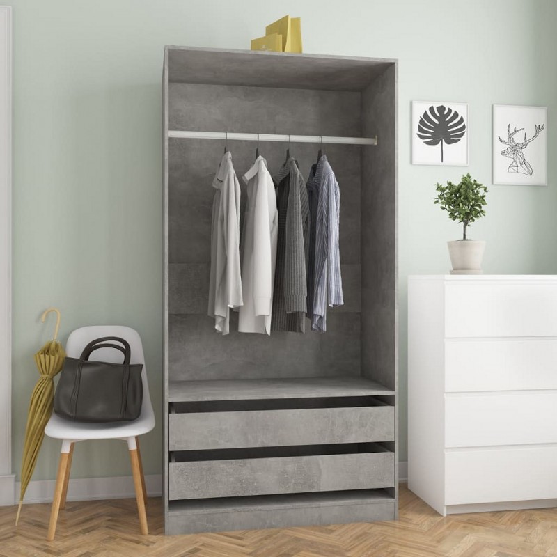Acquista Armadio Grigio Cemento 100x50x200 cm in Truciolato con riferimento GHV-800607 della ditta GARDENHOME