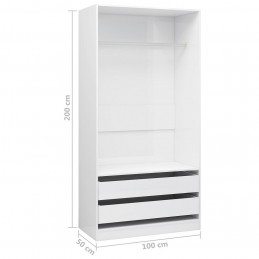 Acquista Armadio Bianco Lucido 100x50x200 cm in Truciolato con riferimento GHV-800609 della ditta GARDENHOME