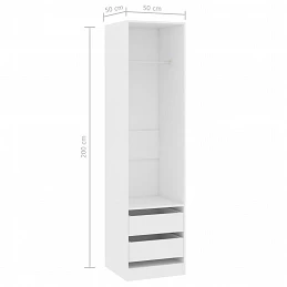 Acquista Armadio con Cassetti Bianco 50x50x200 cm in Legno Multistrato con riferimento GHV-800612 della ditta GARDENHOME