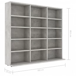 Acquista Armadio Porta CD Grigio Cemento 102x23x89,5 cm in Truciolato con riferimento GHV-801791 della ditta GARDENHOME