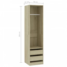 Acquista Armadio con Cassetti Rovere Sonoma 50x50x200 cm in Truciolato con riferimento GHV-800615 della ditta GARDENHOME