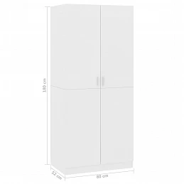 Acquista Armadio Bianco 80x52x180 cm in Legno Multistrato con riferimento GHV-800621 della ditta GARDENHOME