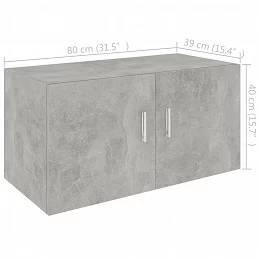 Acquista Armadietto da Parete Grigio Cemento 80x39x40 cm in Truciolato con riferimento GHV-802799 della ditta GARDENHOME
