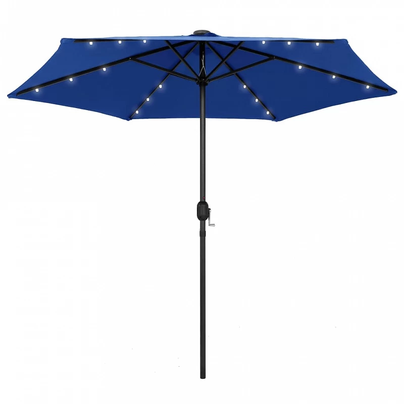 Acquista Ombrellone con Luci a LED e Palo Alluminio 270 cm Azzurro con riferimento GHV-47359 della ditta GARDENHOME