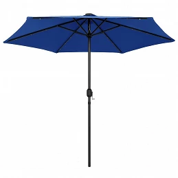 Acquista Ombrellone con Luci a LED e Palo Alluminio 270 cm Azzurro con riferimento GHV-47359 della ditta GARDENHOME