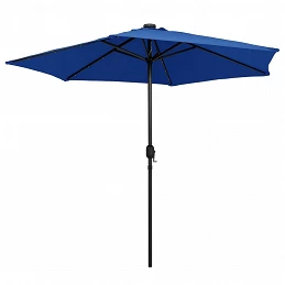 Acquista Ombrellone con Luci a LED e Palo Alluminio 270 cm Azzurro con riferimento GHV-47359 della ditta GARDENHOME