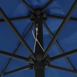 Acquista Ombrellone con Luci a LED e Palo Alluminio 270 cm Azzurro con riferimento GHV-47359 della ditta GARDENHOME