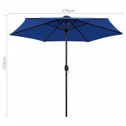 Acquista Ombrellone con Luci a LED e Palo Alluminio 270 cm Azzurro con riferimento GHV-47359 della ditta GARDENHOME