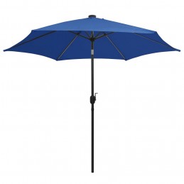Acquista Ombrellone con Luci a LED e Palo Alluminio 300 cm Azzurro con riferimento GHV-47367 della ditta GARDENHOME