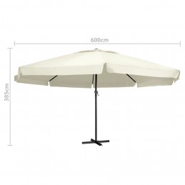 Acquista Ombrellone da Esterni Palo in Alluminio 600 cm Bianco Sabbia con riferimento GHV-47370 della ditta GARDENHOME