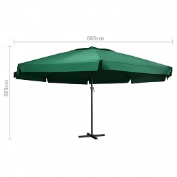 Acquista Ombrellone da Esterni con Palo in Alluminio 600 cm Verde con riferimento GHV-47371 della ditta GARDENHOME