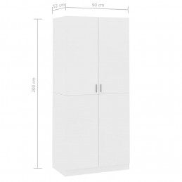 Acquista Armadio Bianco 90x52x200 cm in Truciolato con riferimento GHV-800630 della ditta GARDENHOME