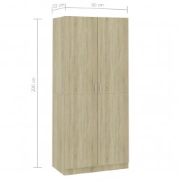 Acquista Armadio Rovere Sonoma 90x52x200 cm in Truciolato con riferimento GHV-800633 della ditta GARDENHOME