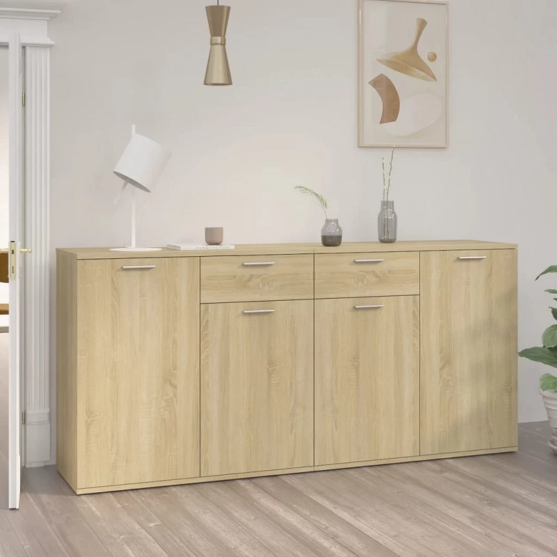 Acquista Credenza Rovere Sonoma 160x36x75 cm in Truciolato con riferimento GHV-3074930 della ditta GARDENHOME