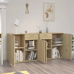 Acquista Credenza Rovere Sonoma 160x36x75 cm in Truciolato con riferimento GHV-3074930 della ditta GARDENHOME