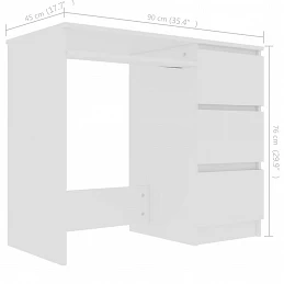 Acquista Scrivania Bianca 90x45x76 cm in Truciolato con riferimento GHV-801373 della ditta GARDENHOME
