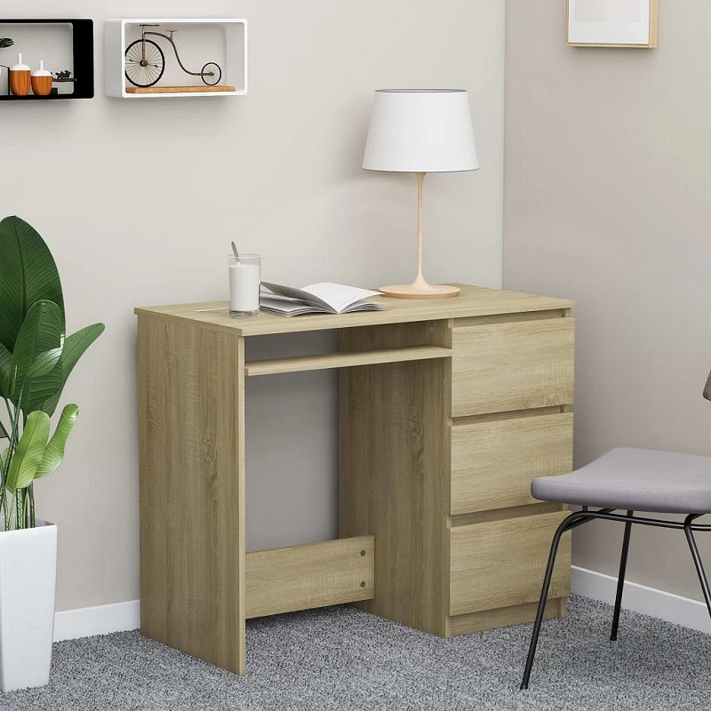Acquista Scrivania Rovere Sonoma 90x45x76 cm in Truciolato con riferimento GHV-801376 della ditta GARDENHOME
