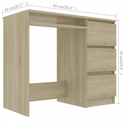 Acquista Scrivania Rovere Sonoma 90x45x76 cm in Truciolato con riferimento GHV-801376 della ditta GARDENHOME