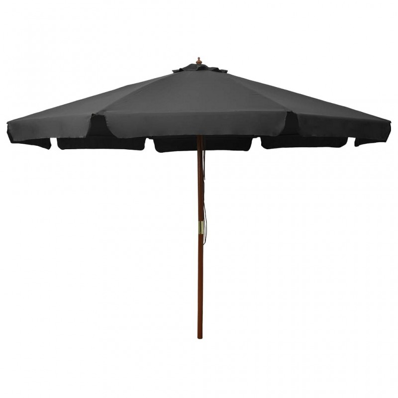 Acquista Ombrellone da Esterni con Palo in Legno 300 cm Antracite con riferimento GHV-47214 della ditta GARDENHOME