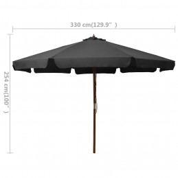 Acquista Ombrellone da Esterni con Palo in Legno 300 cm Antracite con riferimento GHV-47214 della ditta GARDENHOME