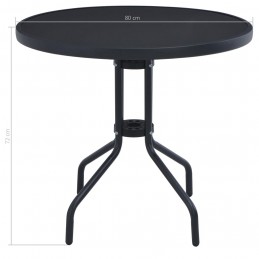 Acquista Tavolo da Giardino Nero 80 cm in Acciaio e Vetro con riferimento GHV-47253 della ditta GARDENHOME