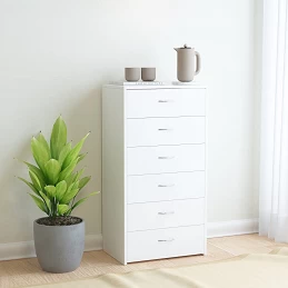 Acquista Credenza con 6 Cassetti Bianca 50x34x96 cm in Legno Multistrato con riferimento GHV-800666 della ditta GARDENHOME