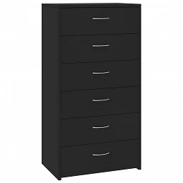Acquista Credenza con 6 Cassetti Nera 50x34x96 cm in Truciolato con riferimento GHV-800667 della ditta GARDENHOME