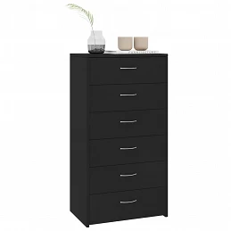 Acquista Credenza con 6 Cassetti Nera 50x34x96 cm in Truciolato con riferimento GHV-800667 della ditta GARDENHOME