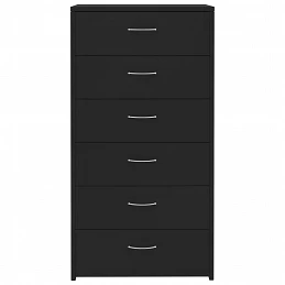 Acquista Credenza con 6 Cassetti Nera 50x34x96 cm in Truciolato con riferimento GHV-800667 della ditta GARDENHOME