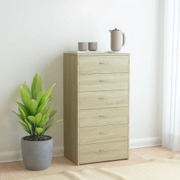 Acquista Credenza con 6 Cassetti Rovere Sonoma 50x34x96 cm in Truciolato con riferimento GHV-800669 della ditta GARDENHOME