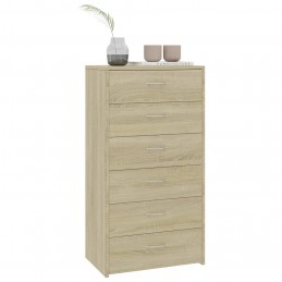 Acquista Credenza con 6 Cassetti Rovere Sonoma 50x34x96 cm in Truciolato con riferimento GHV-800669 della ditta GARDENHOME