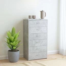 Acquista Credenza con 6 Cassetti Grigio Cemento 50x34x96cm in Truciolato con riferimento GHV-800670 della ditta GARDENHOME