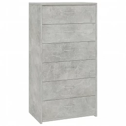 Acquista Credenza con 6 Cassetti Grigio Cemento 50x34x96cm in Truciolato con riferimento GHV-800670 della ditta GARDENHOME