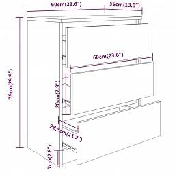 Acquista Credenza Grigio Cemento 60x35x76 cm in Legno Multistrato con riferimento GHV-801386 della ditta GARDENHOME