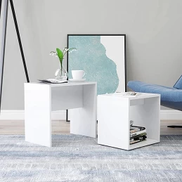 Acquista Tavolino da Salotto Bianco 48x30x45 cm in Legno Multistrato con riferimento GHV-802885 della ditta GARDENHOME