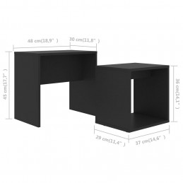 Acquista Set Tavolini da Caffè Neri 48x30x45 cm in Truciolato con riferimento GHV-802886 della ditta GARDENHOME