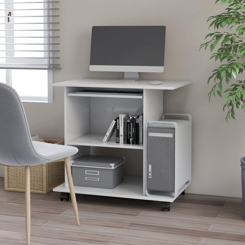 Acquista Scrivania ad Angolo Bianca 80x50x75 cm in Legno Multistrato con riferimento GHV-802894 della ditta GARDENHOME