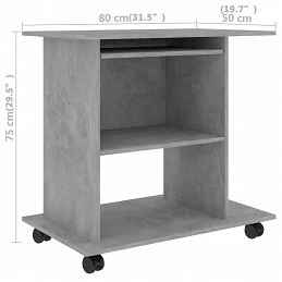 Acquista Scrivania per Computer Grigio Cemento 80x50x75 cm in Truciolato con riferimento GHV-802898 della ditta GARDENHOME