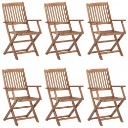 Acquista Sedie da Giardino Pieghevoli 6 pz con Cuscini Massello Acacia con riferimento GHV-3074940 della ditta GARDENHOME