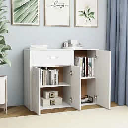 Acquista Credenza Bianca 88x30x70 cm in Legno Multistrato con riferimento GHV-800675 della ditta GARDENHOME