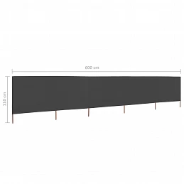 Acquista Paravento a 5 Pannelli in Tessuto 600x80 cm Antracite con riferimento GHV-47156 della ditta GARDENHOME