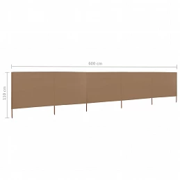 Acquista Paravento a 5 Pannelli in Tessuto 600x80 cm Grigio Talpa con riferimento GHV-47157 della ditta GARDENHOME