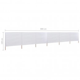 Acquista Paravento a 6 Pannelli in Tessuto 800x120 cm Bianco Sabbia con riferimento GHV-47174 della ditta GARDENHOME