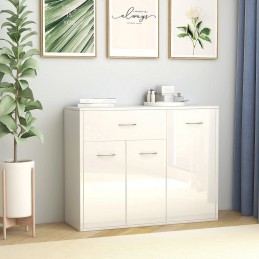 Acquista Credenza Bianco Lucido 88x30x70 cm in Truciolato con riferimento GHV-800681 della ditta GARDENHOME