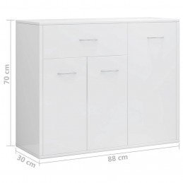 Acquista Credenza Bianco Lucido 88x30x70 cm in Truciolato con riferimento GHV-800681 della ditta GARDENHOME