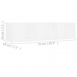 Acquista Scaffale Porta CD a Parete Bianco 75x18x18 cm in Multistrato con riferimento GHV-801310 della ditta GARDENHOME