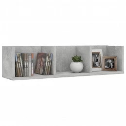 Acquista Scaffale Porta CD a Muro Grigio Cemento 75x18x18 cm Truciolato con riferimento GHV-801314 della ditta GARDENHOME