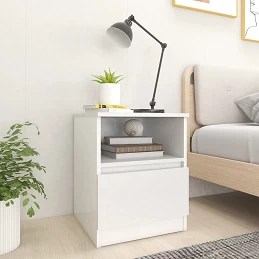 Acquista Comodini 2 pz Bianchi 40x40x50 cm in Legno Multistrato con riferimento GHV-806158 della ditta GARDENHOME